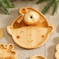 Elfen-Bambusteller - Kindergeschirr Nachhaltig Öko Erneuerbar Umweltfreundlich Picknick Weihnachten Süßes Weihnachtsgrottengeschenk von CirencesterChristmas