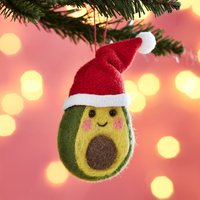 Festliche Avocado Filz Hängende Weihnachtsdekoration - Spaß Winter Essen Koch Salat Grün Geheimnis Santa Party Schrullig Frech Kinder Geschenk von CirencesterChristmas