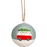 Festliche Wohnmobil Pappmaché Weihnachtsbaumkugel Dekoration - Verzierung Surfen Camping Retro Lichter Bunt Geschenk von CirencesterChristmas