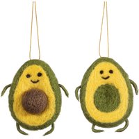 Filz Avocado Weihnachtsbaum Hängedekorationen | Paar - Festliches Winter Essen Foodie Chefkoch Grün Spaß Quirky Millennial Gesundes Geschenk von CirencesterChristmas