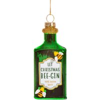 Let Christmas Bee-Gin Grün Gin Flasche Weihnachtsbaum Dekoration - Insekten Gärtner Sparkly Winter Festliche Spaß Wichtel Schnaps Geschenk von CirencesterChristmas