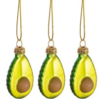 Mini Avocado Glas Weihnachtsbaum Hängende Dekoration | 3Er Set - Festlicher Winter Food Foodie Chef Grün Glitzer Gesundes Essen Geschenk von CirencesterChristmas