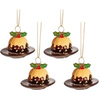 Weihnachtspudding Mit Holly Sprig Mini Weihnachtsbaumschmuck | 4Er Set - Festlicher Winter Backen Kochen Kuchen Traditionelles Essen von CirencesterChristmas