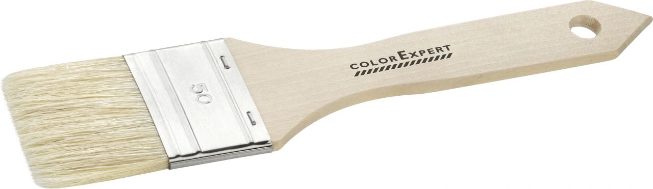 Color Expert Flachpinsel helle Borste 50 mm Hartholz von Color Expert