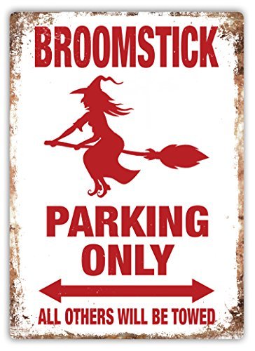 Broomstick Parking – Metall-Wandschild von Cirrus