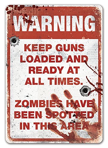 Cirrus Achtung Zombie – Metall Wandschild Aufschrift – Walking Dead Serie inspiriert Halloween von Cirrus