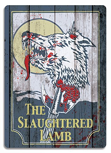 Slaughtered Lamb Replica Metal Wall Sign Plaque Wall Art. Inspired by American Wearwolf in London by Cirrus von Cirrus