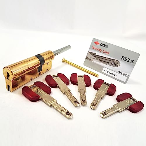 CISA 10L3S790066CLC5; Europäischer Zylinder RS3 S; Messing poliert, 50/30 mm; Vorbereitet für Knopfmontage; langer Hals CISA 10L3S790066CLC5; Europäischer Zylinder RS3 S; Messing poliert, 50/30 mm; Vorbereitet für Knopfmontage; langer Hals von Cisa