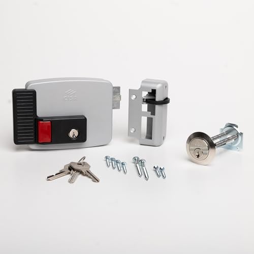 CISA - Elektroschloss zum Anbringen 111670501N7 - Elektroschloss CISA mit Innentaste - Riegel und Riegel - Schloss für Außentor Eingang 50 verstellbar - rechte Hand von Cisa