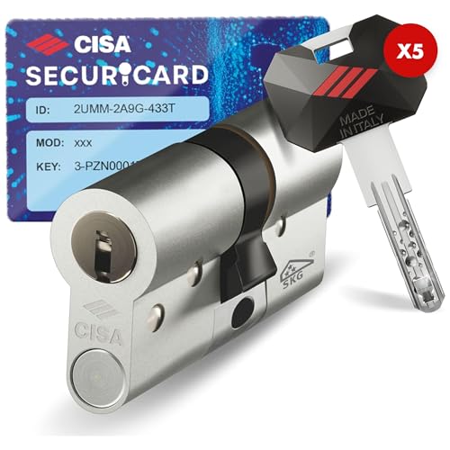 CISA - Europäischer Sicherheitszylinder RS5 10R3M11701200C5 - Zylinder mit 5 Reihen Radialstiften - 5 geschützte digitale Doppelschlüssel - Größe 50/30 CISA - Europäischer Sicherheitszylinder RS5 10R3M11701200C5 - Zylinder mit 5 Reihen Radialstiften - 5 geschützte digitale Doppelschlüssel - Größe 50/30 von Cisa