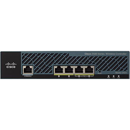 Cisco 2504 Wireless Controller, Netzwerk-Managementgerät, 4 Ports, 50 Managementpunkte, GigE, 1U von Cisco