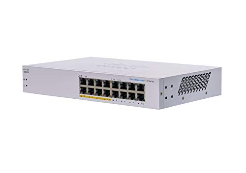 Cisco Business CBS110-16PP-D Unmanaged Switch | 16﻿ GE-Ports | Partial PoE | Begrenzter Lebenszeitschutz (CBS110-16PP-D) von Cisco