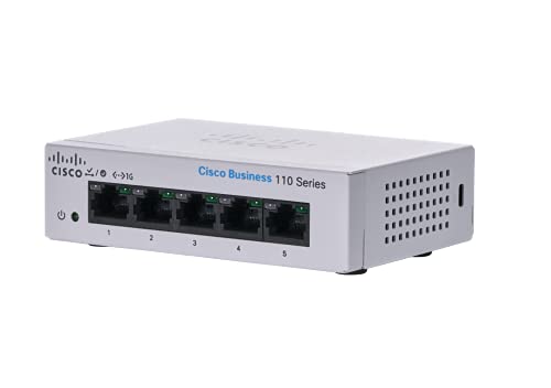 Cisco Business CBS110-5T-D Unmanaged Switch | 5﻿ ﻿GE-Ports | Desktop | Ext. Netzteil | Begrenzter Lebenszeitschutz (CBS110-5T-D) von Cisco