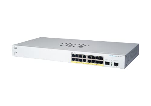 Cisco Business CBS220-16T-2G Smart Switch | 16 GE-Ports | 2x1G SFP | 3 Jahre eingeschränkte Hardwaregarantie (CBS220-16T-2G-EU) von Cisco