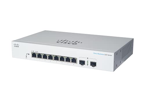 Cisco Business CBS220-8FP-E-2G Smart Switch | 8 GE-Ports | Full PoE | 2x1G SFP | 3 Jahre eingeschränkte Hardwaregarantie (CBS220-8FP-E-2G-EU) von Cisco