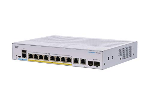 Cisco Business CBS350-8P-2G Managed Switch | 8 GE-Ports | PoE | 2 x 1G-Combo-Ports | Begrenzter Lebenszeitschutz (CBS350-8P-2G) von Cisco