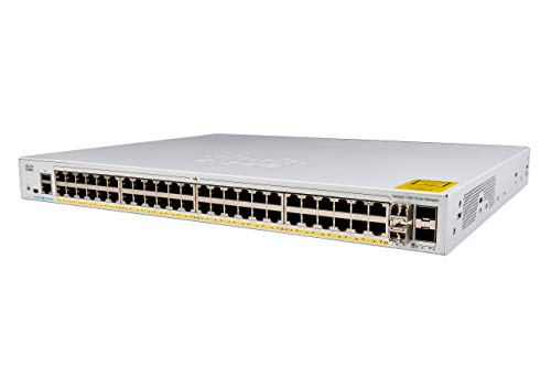 Cisco Catalyst 1000-48FP-4G-L Netzwerk-Switch, 48 Gigabit Ethernet (GbE)-PoE+-Ports, 740 W PoE-Budget, 4 1G-SFP-Uplink-Ports, erweiterte eingeschränkte Lebenszeitgarantie (C1000-48FP-4G-L) von Cisco