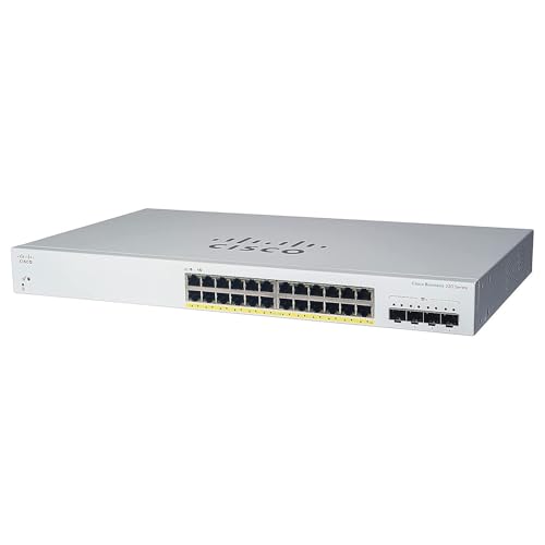 Cisco Business CBS220-24P-4X Smart Switch | 24 GE-Ports | PoE | 4x10G SFP+ | 3 Jahre eingeschränkte Hardwaregarantie (CBS220-24P-4X-EU) von Cisco