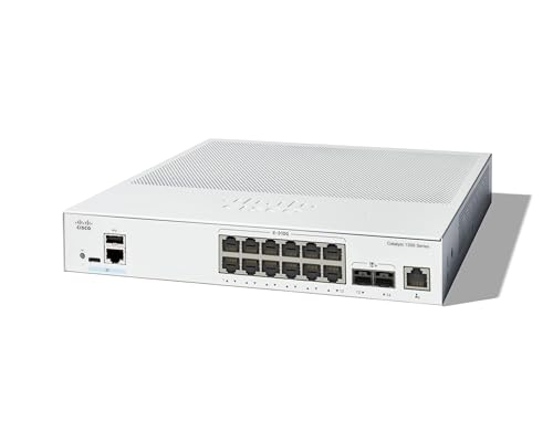 Cisco Catalyst 1300-12XT-2X Managed Switch, 12-Ports 10G-Kupfer, 2 x 10GE-SFP+, eingeschränkter Lebenszeitschutz (C1300-12XT-2X) von Cisco