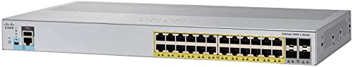 Cisco Catalyst 2960L-24PQ-LL Netzwerk Switch, 24 GbE PoE+ Ports, 195W PoE Budget, 4 10G SFP+ Uplink Ports, lüfterloser Betrieb, erweiterte eingeschränkte Lebenszeitgarantie (WS-C2960L-24PQ-LL) von Cisco