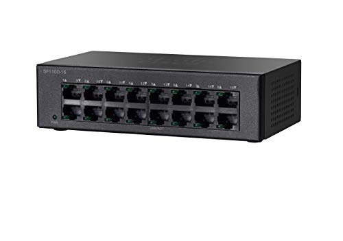 Cisco sf110d-16 ungesteuert L2 Fast Ethernet (10/100) schwarz – Switches Netze (Unmanaged VB Network Switch, L2, Fast Ethernet (10/100), 100Base-TX, 10Base-T, IEEE 802.1p, IEEE 802.3, IEEE 802.3 AZ, IEEE 802.3u, IEEE 802.3 x, 3,2 GBit/s) von Cisco