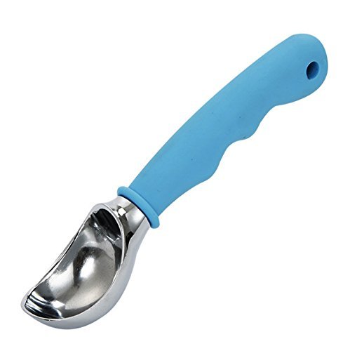Cisixin Eisportionierer, Eislöffel Portionierer, Eiskugelportionierer, Eiscreme Löffel mit Anti Rutsch Gummi Griff(Blau) von Cisixin