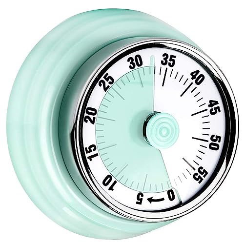 Cisixin Küchentimer Mechanisch Visueller Timer 60 Minuten Mechanisch mit 72DB Alarmton für Kinder Erwachsene, Zeitmanagement Werkzeug für Lernen Arbeit Kochen Lehre (Grün) von Cisixin