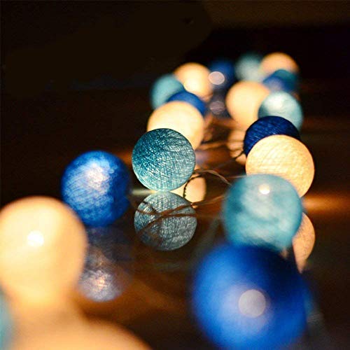 Ciskotu Cotton Ball Lichterkette Batteriebetrieben - 3,3M 20 LED Kugel Lichterketten Innen Wandleuchte Weihnachtsbeleuchtung Deko für Hochzeit, Zimmer, Home, Party von Ciskotu