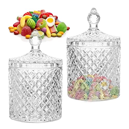 Cisolen 2 Stück Kristall Bonbonglas Mit Deckel Vintage Süßigkeiten Behälter Glas Deko Glasbehälter Bonbonniere Aufbewahrungsgläser für Bonbons Schokolade Bohnen Kekse Cisolen 2 Stück Kristall Bonbonglas Mit Deckel Vintage Süßigkeiten Behälter Glas Deko Glasbehälter Bonbonniere Aufbewahrungsgläser für Bonbons Schokolade Bohnen Kekse von Cisolen