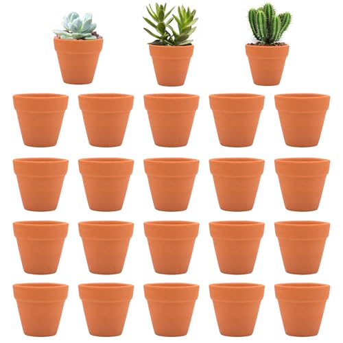 Cisolen 20 Stück Terrakotta Kleine, 4,5x4 cm Töpfe Blumentopf Terrakotta Mini Blumentöpfe Tonpflanztöpfe Tontopf with Drainage Hole Tontöpfe Töpferei Töpfe für AußEnkaktus Sukkulenten Hauspflanzen von Cisolen