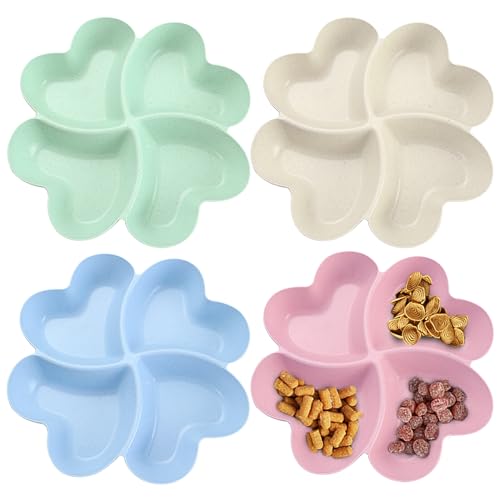 Cisolen 4 Stück Snackteller mit 4 Fächern Herzförmige Snackschale Party Obstplatte Teller Obstteller Snack für Süßigkeiten Desserts Nüsse Obst Vorspeisen Cisolen 4 Stück Snackteller mit 4 Fächern Herzförmige Snackschale Party Obstplatte Teller Obstteller Snack für Süßigkeiten Desserts Nüsse Obst Vorspeisen von Cisolen