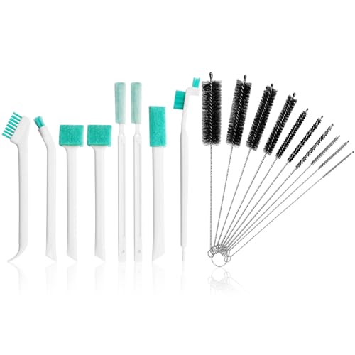 18 Stück Multifunktionale Reinigungsbürste Set, Flaschenbürste Babyflaschen, Fensterrillen Cleaning Brush, Kleine Bürsten zum Reinigen Flasche mit Schwamm für Küche Badezimmer von Cisyia
