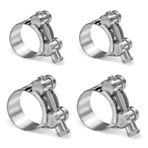 4 Stück Auspuffschelle 32-35 52-55mm, Motorrad Auspuff Schelle Bandbreite 20-22mm Rohrverbinder Rohrschellen Rohrschelle Rohrklemme Schlauchschellen Gelenkbolzenschelle Edelstahl von Cisyia