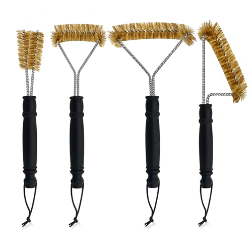 4 Stück Robust Grillbürste Messing Set, Messingbürste Grill Griff mit Hitzeschutz Messingbürste Klein Pizzaofen Bürste Grill Bürste Ofenbürste für Grillrost Gasgrill Holzkohlegrill Gusseisengrill 4 Stück Robust Grillbürste Messing Set, Messingbürste Grill Griff mit Hitzeschutz Messingbürste Klein Pizzaofen Bürste Grill Bürste Ofenbürste für Grillrost Gasgrill Holzkohlegrill Gusseisengrill von Cisyia