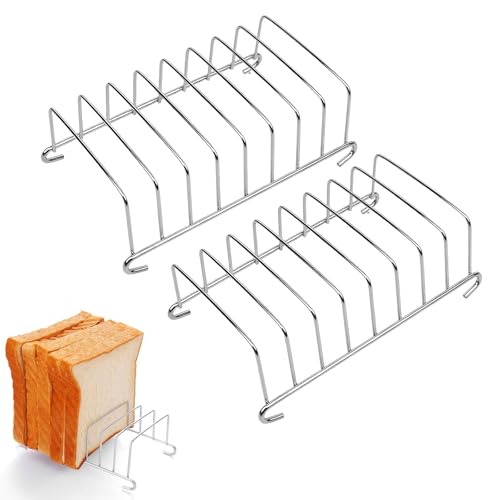 Cisyia Toastständer Edelstahl Toast Rack, 2 Stück Toastständer für Heißluftfritteuse, Edelstahl ToaststäNde Scheibe Toast Rack 8-Scheiben Scheiben Toasthalte für Hause Restaurant Hochzeit von Cisyia