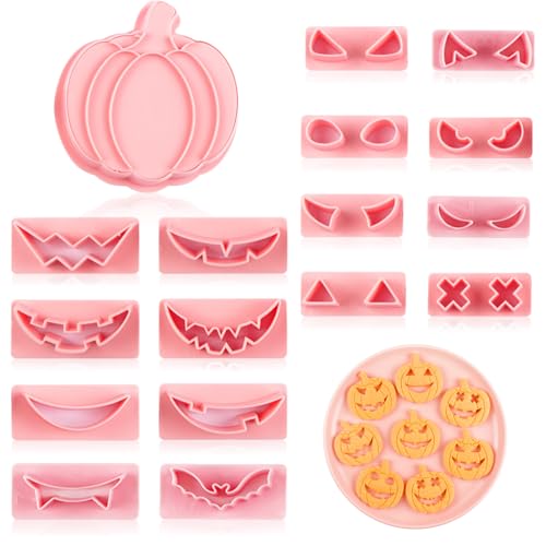 Plätzchen Ausstecher, 17 Stück Keksausstecher, Halloween Ausstecher Cookie Cutter Kinder 3D Plätzchen Ausstechers für Kinder DIY Cookie Fondant Schokoladen Plätzchens Brot von Cisyia