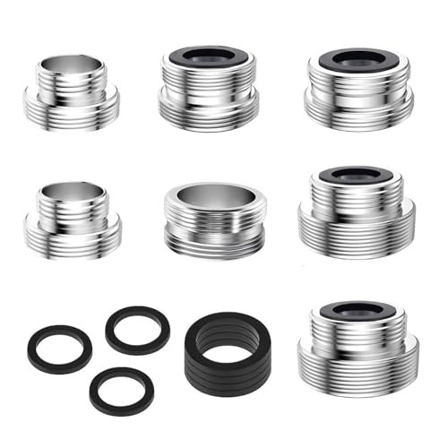 Wasserhahn-Adapter für Küchenspüle, 7-teiliges Wasserhahn-Adapter-Set, Schlauch-Wasserhahn-Anschlüsse, Küchenspüle, Wasserhahn-Filter, Wasserhahn-Luftsprudler zum Anschluss von Gartenschlauch, Spüle Wasserhahn-Adapter für Küchenspüle, 7-teiliges Wasserhahn-Adapter-Set, Schlauch-Wasserhahn-Anschlüsse, Küchenspüle, Wasserhahn-Filter, Wasserhahn-Luftsprudler zum Anschluss von Gartenschlauch, Spüle von Cisyia