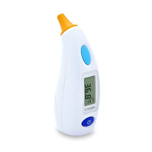 CITIZEN CTD504 Antibakterielles Ohrthermometer für Erwachsene und Kinder, sehr schnelle Messung - nur 1-3 Sekunden, 12 Sätze Speicher, genaue und schnelle Messwerte für Erwachsene und Kinder. von CITIZEN