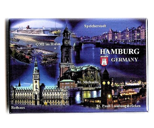 Foto-Magnet Hamburg Multipicture ca. 8 x 5,4 cm von City Souvenir Shop