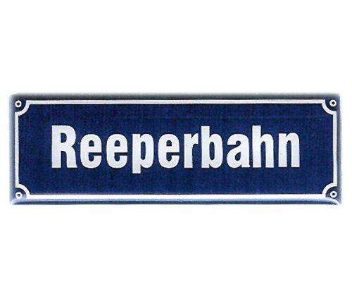 Deko-Magnet Reeperbahn, Kühlschrank-Magnet in Straßenschild-Optik, Hamburg Souvenir, ca. 7,5 x 2,5 cm von City Souvenir Shop
