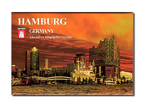 Foto-Magnet Hamburg, Elbphilharmonie im Abendrot, ca. 8 x 5,4 cm von City Souvenir Shop