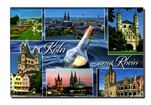 Foto-Magnet Köln am Rhein, Blaue Serie, ca. 8 x 5,4 cm von City Souvenir Shop