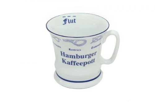 Hamburger Kaffeepott, schlanke Form, Hamburg Kaffee-Becher mit Seemannsknoten von City Souvenir Shop
