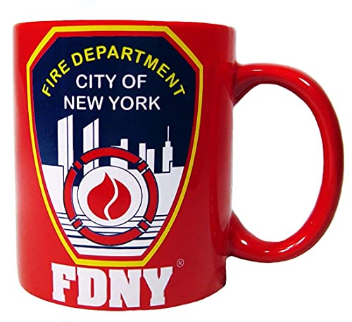 City-Souvenirs FDNY Kaffeetasse, 325 ml, Rot, New York Fire Department von City-Souvenirs