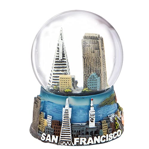 City-Souvenirs San Francisco Schneekugel Skyline, Trolley und Golden Gate Bridge, 8,9 cm hoch von City-Souvenirs