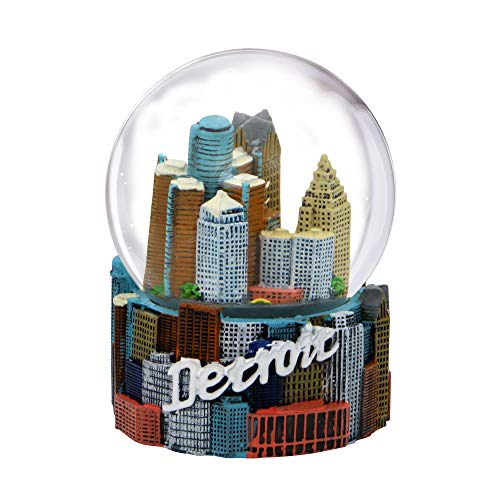 Detroit Schneekugel mit Skyline 8,9 cm (65 mm) aus der Detroit Snow Globes Collection von City-Souvenirs