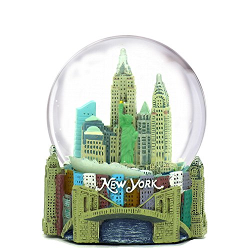 Mini New York City Schneekugel NYC Skyline in Dieser Souvenirfigur mit Freiheitsstatue, 6,3 cm hoch (45 mm) von City-Souvenirs