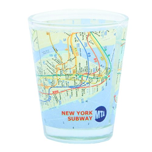Offizielles NYC U-Bahn-Schnapsglas New York City MTA Karte von City-Souvenirs