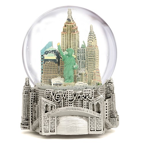 Schneekugel New York Musical Silver Lined 100 mm von City-Souvenirs