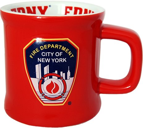 PDTXCLS HOMIEBUDS SPPRANDOM Aeiniwer Gywinovo große rote Kaffeetasse – Feuerwehr von New York von CityDreamShop